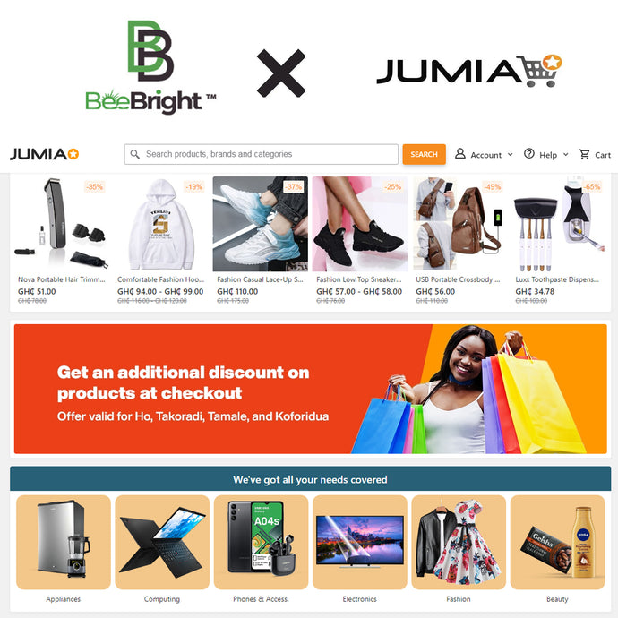 STBeeBright yana alfahari da sanar da ƙaddamar da kantin sayar da kayan sa a Jumia Ghana, kasuwa mafi girma ta yanar gizo a Afirka.